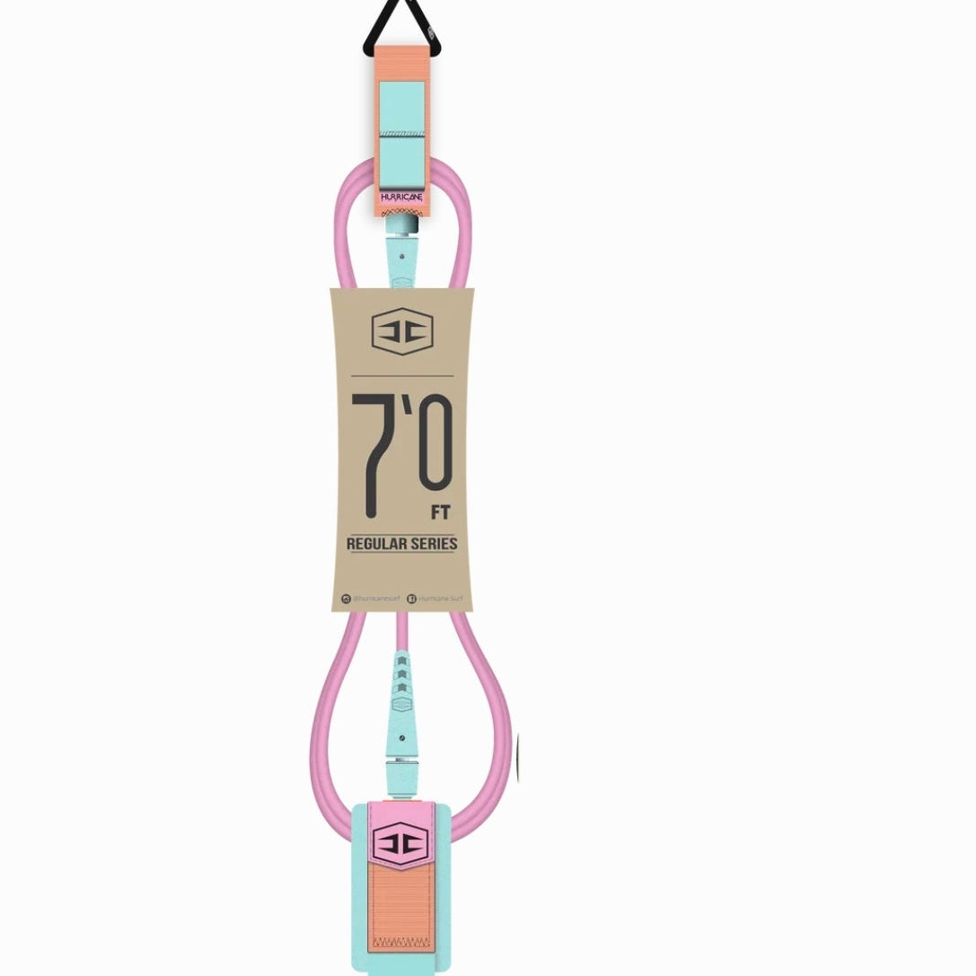Hurricane 7mm 7ft Leash - Pastel Pink/Blue