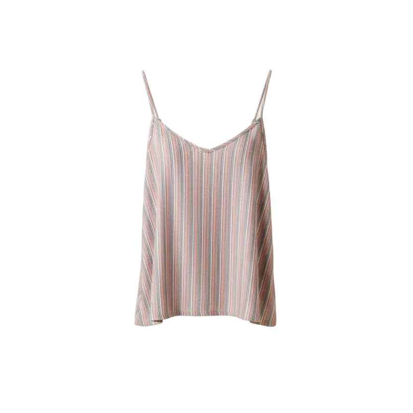 Striped slip dress on a white background
