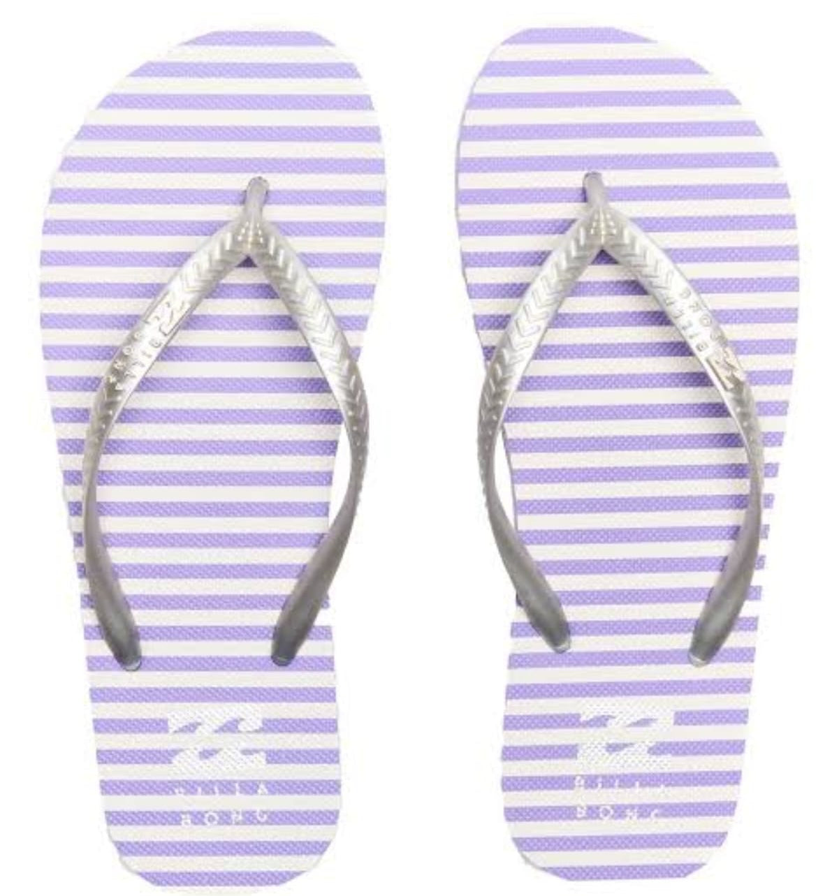 Billabong Fiji Print Flip Flops Silver Lavender