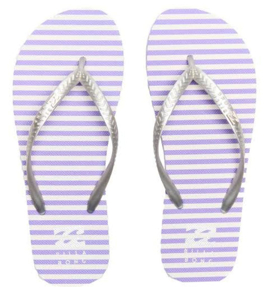 Billabong Fiji Print Flip Flops Silver Lavender