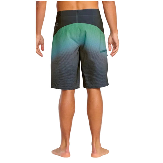 Gradient shorts with green to black color scheme on a white background