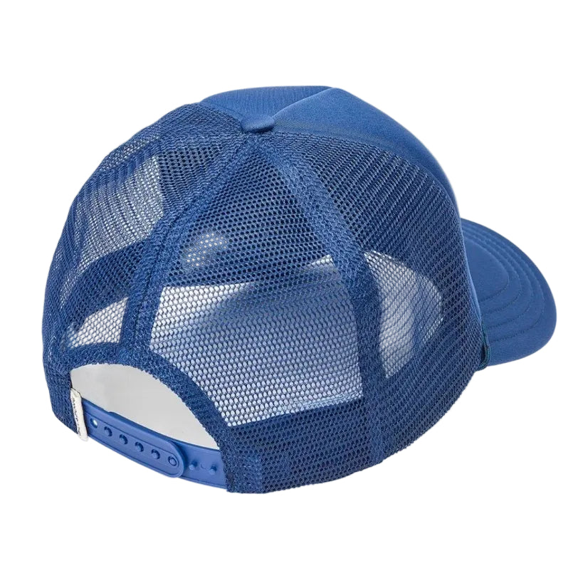 Blue mesh cap on a white background