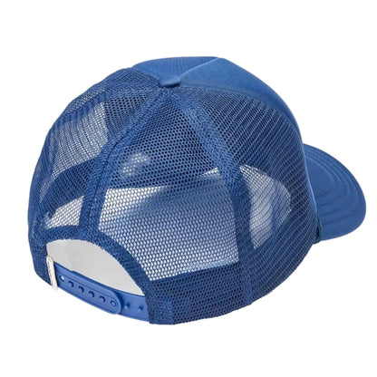 Blue mesh cap on a white background