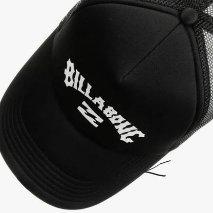 Black cap with 'Billabong' logo on a white background