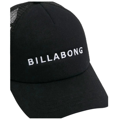 Black cap with 'Billabong' logo on a white background