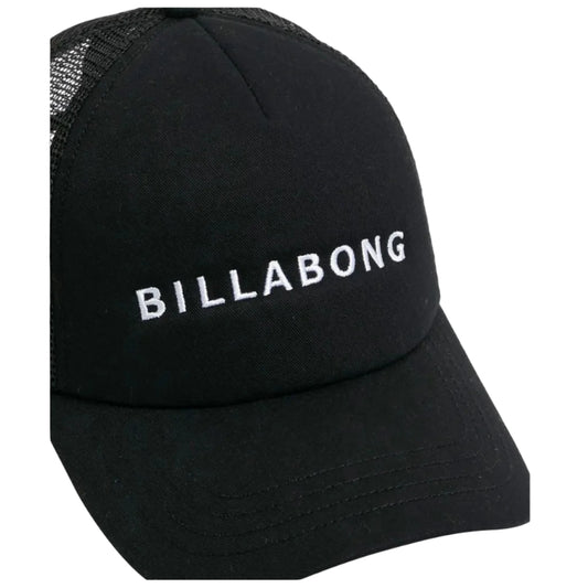 Black cap with 'Billabong' logo on a white background