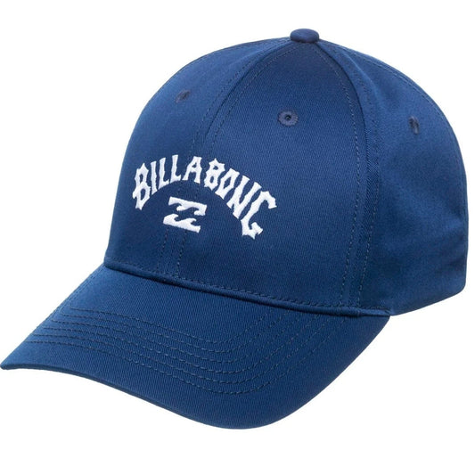 Blue cap with Billabong logo on a white background