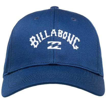 Blue cap with Billabong logo on a white background