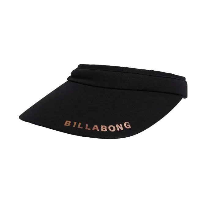 Black visor with 'Billabong' logo on a white background