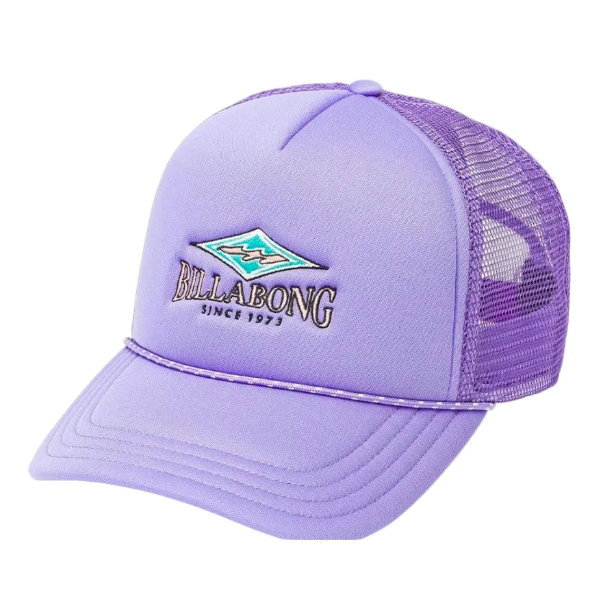 Purple Billabong cap on a white background