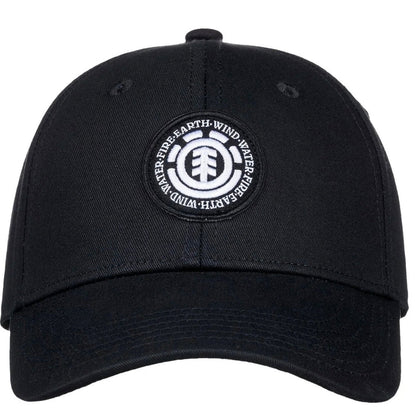 Black cap with a logo on a white background