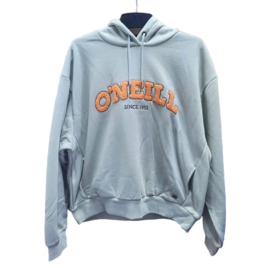 Gray hoodie with orange 'O'Neill' logo on a white background