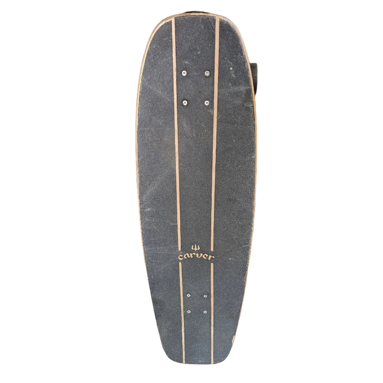 Skateboard deck with 'Cult' branding against a wooden and gray background