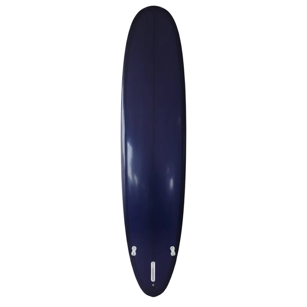 Navy blue surfboard on a white background