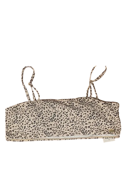 Leopard print bandeau top on a white background