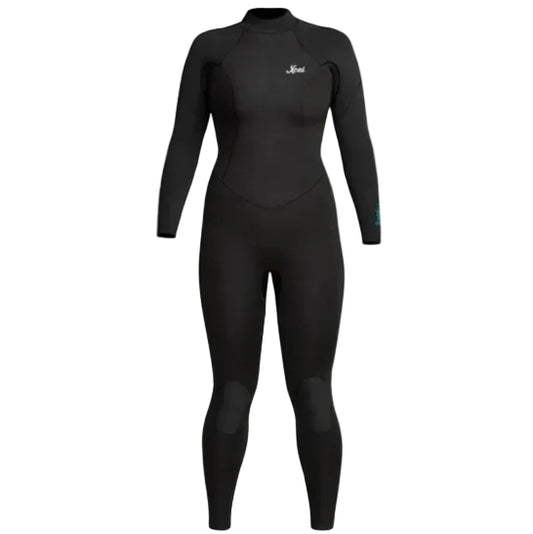 Black wetsuit with brand logo on a white background